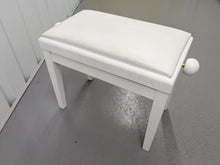 Load image into Gallery viewer, Yamaha Clavinova CLP-625 digital piano and stool in satin white stock #24461
