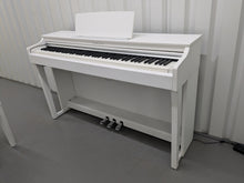 Load image into Gallery viewer, Yamaha Clavinova CLP-625 digital piano and stool in satin white stock #24461