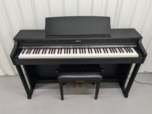 Load image into Gallery viewer, Roland HP203 digital piano and stool in satin black finish stock number 24478