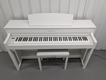Load image into Gallery viewer, Yamaha Clavinova CLP-545 digital piano in satin white with stool. stock nr 24494
