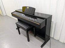 Load image into Gallery viewer, Yamaha Clavinova CLP-320PE Digital Piano and stool Glossy Black stock no 24523
