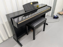 Load image into Gallery viewer, Yamaha Clavinova CLP-320PE Digital Piano and stool Glossy Black stock no 24523