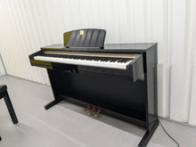 Load image into Gallery viewer, Yamaha Clavinova CLP-320PE Digital Piano and stool Glossy Black stock no 24523