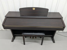 Load image into Gallery viewer, Yamaha Clavinova CLP-120 Digital Piano and stool in dark rosewood stock #24525