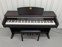 Load image into Gallery viewer, Yamaha Clavinova CLP-120 Digital Piano and stool in dark rosewood stock #24525
