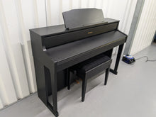 Load image into Gallery viewer, Roland HP605 digital piano and stool in satin black finish stock number 24546