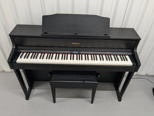Load image into Gallery viewer, Roland HP605 digital piano and stool in satin black finish stock number 24546