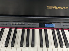Load image into Gallery viewer, Roland HP605 digital piano and stool in satin black finish stock number 24546