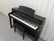 Load image into Gallery viewer, Roland HP605 digital piano and stool in satin black finish stock number 24546