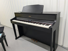 Load image into Gallery viewer, Roland HP605 digital piano and stool in satin black finish stock number 24546