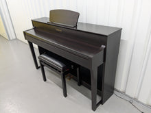 Load image into Gallery viewer, Yamaha Clavinova CLP-635 Digital Piano and stool in dark rosewood stock #24554