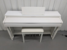 Load image into Gallery viewer, Yamaha Clavinova CLP-625 digital piano and stool in satin white stock #24565