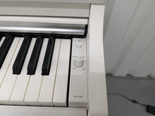 Load image into Gallery viewer, Yamaha Clavinova CLP-625 digital piano and stool in satin white stock #24565