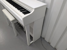 Load image into Gallery viewer, Yamaha Clavinova CLP-625 digital piano and stool in satin white stock #24565