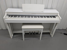 Load image into Gallery viewer, Yamaha Clavinova CLP-625 digital piano and stool in satin white stock #24565