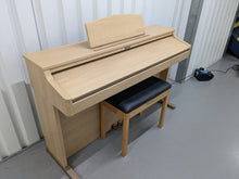 Load image into Gallery viewer, Roland HP102e digital piano and stool in light oak finish stock number 24617