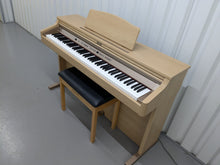 Load image into Gallery viewer, Roland HP102e digital piano and stool in light oak finish stock number 24617