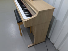 Load image into Gallery viewer, Roland HP102e digital piano and stool in light oak finish stock number 24617