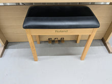 Load image into Gallery viewer, Roland HP102e digital piano and stool in light oak finish stock number 24617