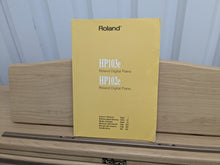 Load image into Gallery viewer, Roland HP102e digital piano and stool in light oak finish stock number 24617