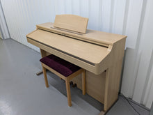 Load image into Gallery viewer, Roland HP102e digital piano and stool in light oak finish stock number 24614