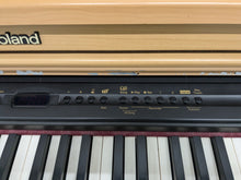 Load image into Gallery viewer, Roland HP-3E Digital Piano and stool in light oak finish Stock nr 24628