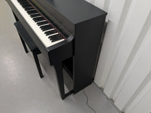 Load image into Gallery viewer, Yamaha Clavinova CLP-635 Digital Piano and stool in satin black stock #25025