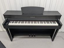 Load image into Gallery viewer, Yamaha Clavinova CLP-635 Digital Piano and stool in satin black stock #25025