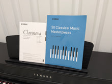 Load image into Gallery viewer, Yamaha Clavinova CLP-635 Digital Piano and stool in satin black stock #25025