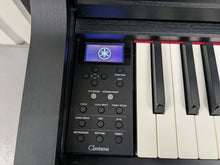 Load image into Gallery viewer, Yamaha Clavinova CLP-635 Digital Piano and stool in satin black stock #25025