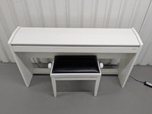 Load image into Gallery viewer, Roland F130R Digital Piano in white with matching colour stool stock # 25027