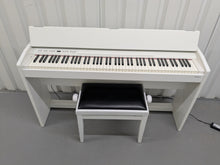 Load image into Gallery viewer, Roland F130R Digital Piano in white with matching colour stool stock # 25027