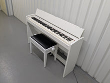 Load image into Gallery viewer, Roland F130R Digital Piano in white with matching colour stool stock # 25027