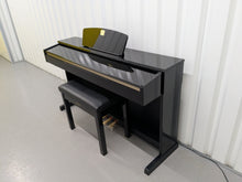 Load image into Gallery viewer, Yamaha Clavinova CLP-320PE Digital Piano and stool Glossy Black stock no 25047