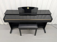 Load image into Gallery viewer, Yamaha Clavinova CLP-320PE Digital Piano and stool Glossy Black stock no 25047