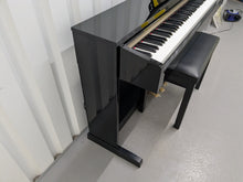 Load image into Gallery viewer, Yamaha Clavinova CLP-320PE Digital Piano and stool Glossy Black stock no 25047