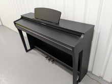Load image into Gallery viewer, Yamaha clavinova CLP-725 digital piano and stool in satin black stock #25076