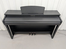 Load image into Gallery viewer, Yamaha clavinova CLP-725 digital piano and stool in satin black stock #25076