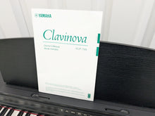 Load image into Gallery viewer, Yamaha clavinova CLP-725 digital piano and stool in satin black stock #25076