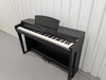 Load image into Gallery viewer, Yamaha clavinova CLP-725 digital piano and stool in satin black stock #25076