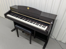 Load image into Gallery viewer, Yamaha Clavinova CLP-340 Digital Piano and stool in dark rosewood stock # 25081