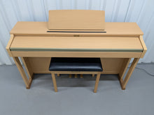 Load image into Gallery viewer, Roland HP201 digital piano and stool in light oak finish stock number 25085