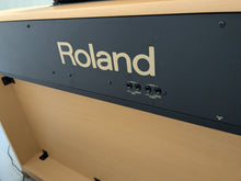 Load image into Gallery viewer, Roland HP201 digital piano and stool in light oak finish stock number 25085