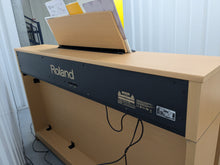 Load image into Gallery viewer, Roland HP201 digital piano and stool in light oak finish stock number 25085