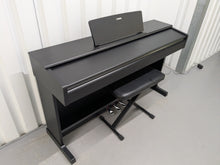 Load image into Gallery viewer, Yamaha Arius YDP-145 digital piano and stool in satin black finish stock nr 25100