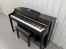 Load image into Gallery viewer, YAMAHA CLAVINOVA CLP-370PE DIGITAL PIANO + STOOL IN GLOSSY BLACK stock nr 25171
