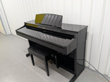 Load image into Gallery viewer, Roland HP-3e Digital Piano and stool in glossy black polished ebony Stock #25199