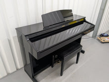Load image into Gallery viewer, Roland HP-3e Digital Piano and stool in glossy black polished ebony Stock #25199