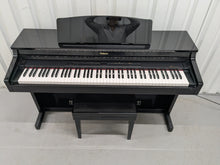 Load image into Gallery viewer, Roland HP-3e Digital Piano and stool in glossy black polished ebony Stock #25199