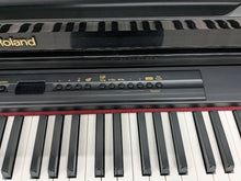 Load image into Gallery viewer, Roland HP-3e Digital Piano and stool in glossy black polished ebony Stock #25199